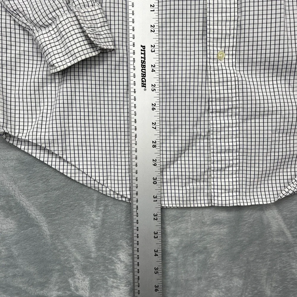 Ralph Lauren Blake Shirt Mens Medium White Black Gingham Long Sleeve Button Down